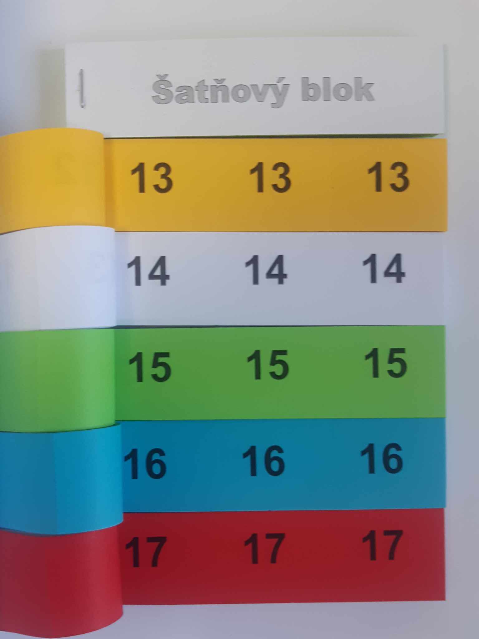 Šatňový blok /balenie 60 blokov/