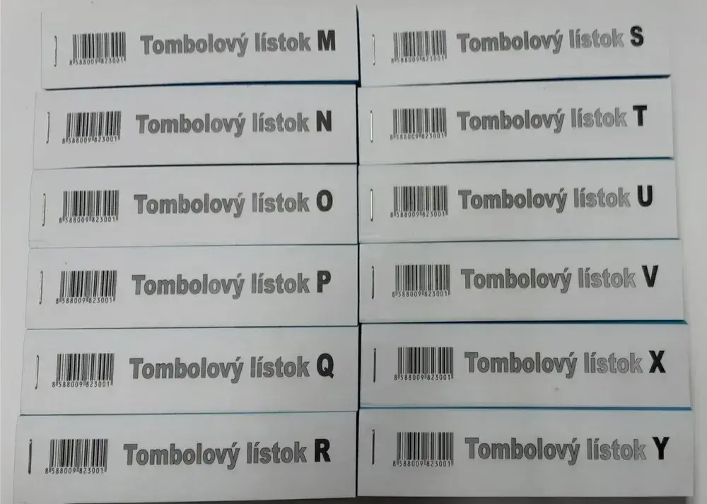 Tombolový lístok - 2 x (balenie 120 rôznych blokov)