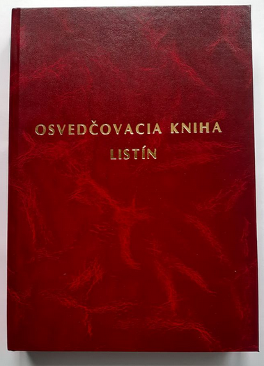Osvedčovacia kniha na overenie listín - 200 listová - 6 riadkov