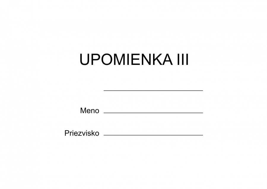 Upomienka III.