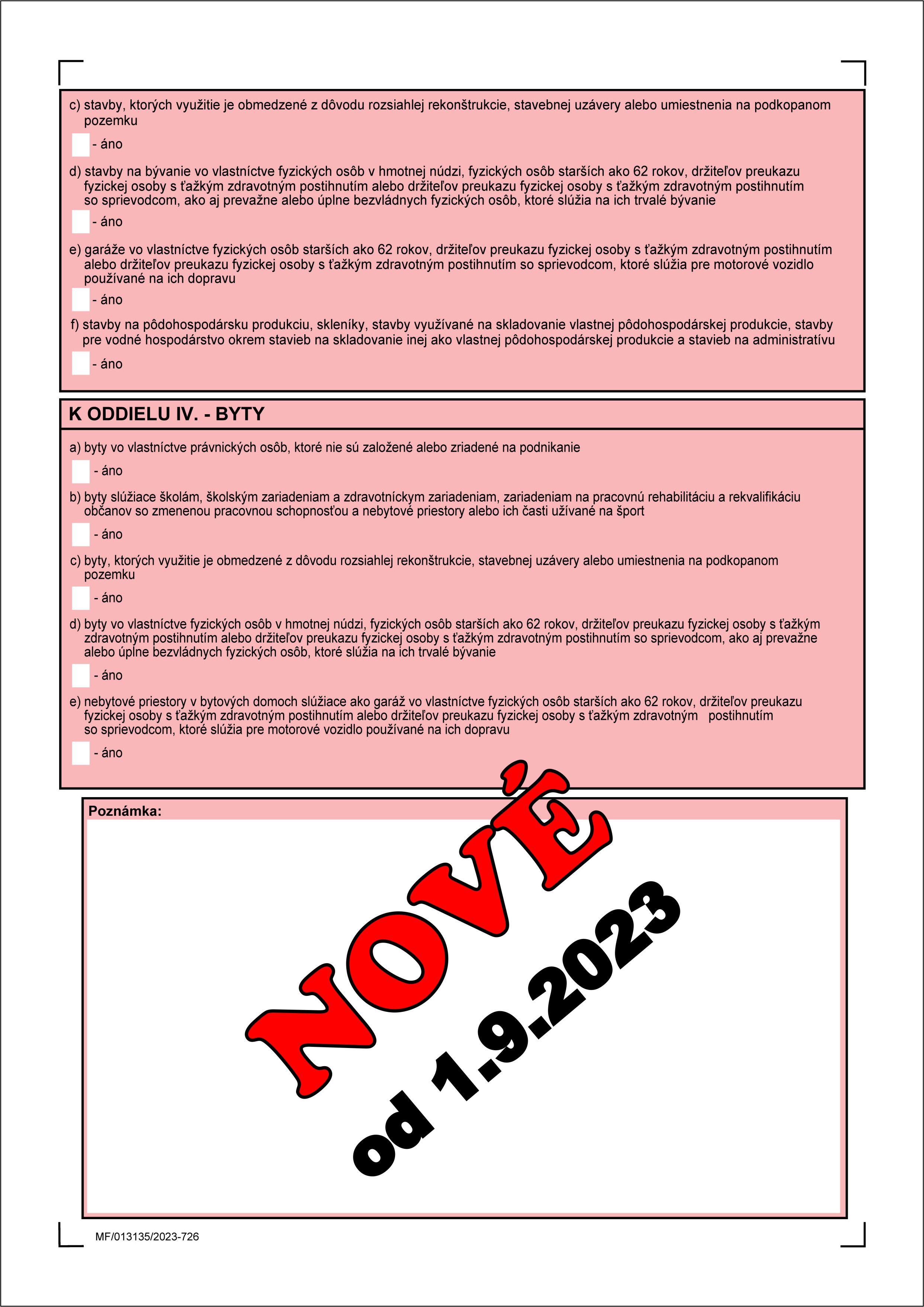 Príloha k zníženiu dane