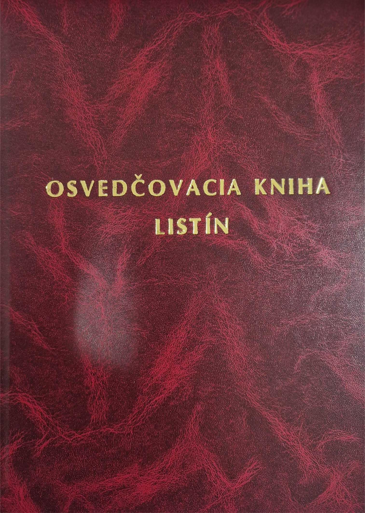 NOVÁ - Osvedčovacia kniha listín - 100 listová - bez riadkov