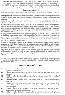Poučenie na vyplnenie priznania k dani z nehn.